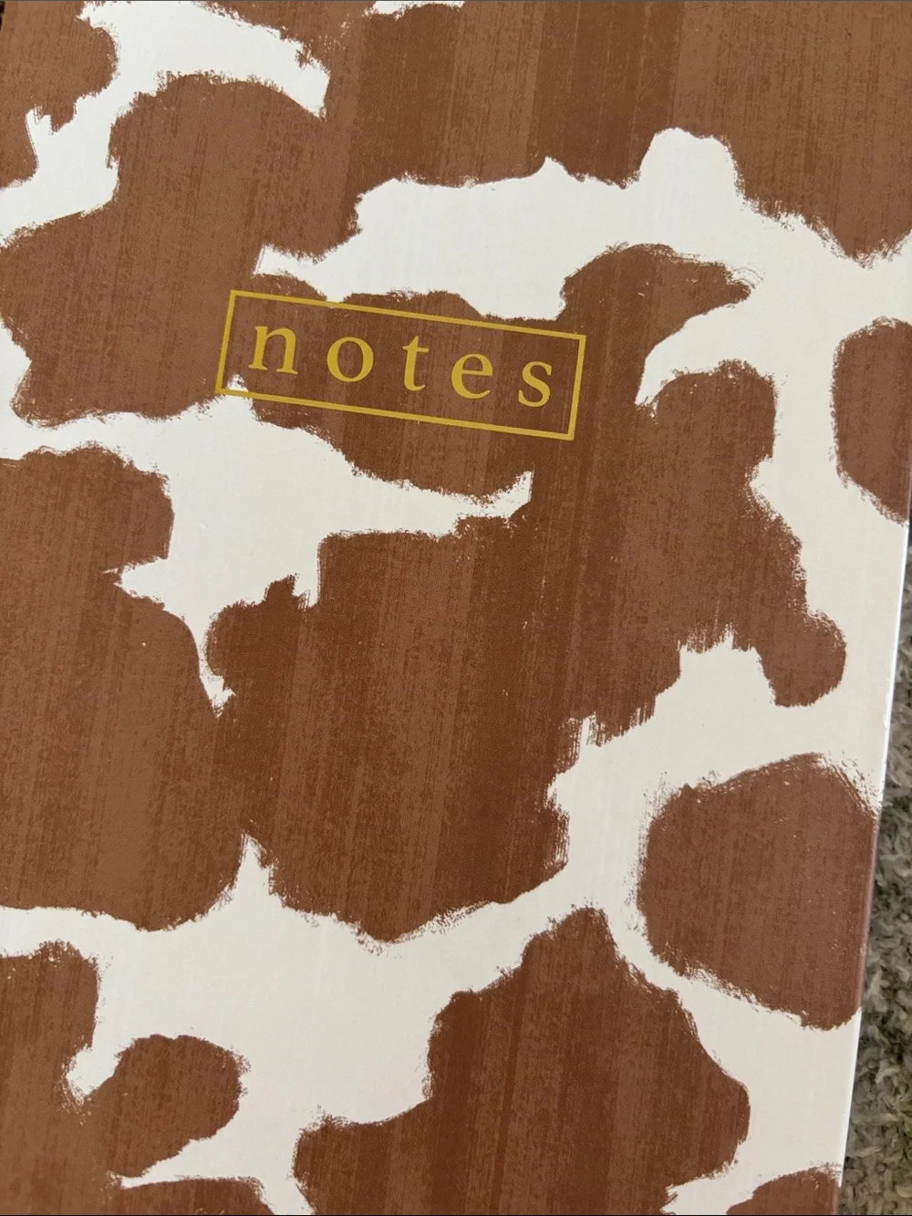 Notes Spiral Lined Notebook Journal Brown & White Cowhide Western NWT 250pg